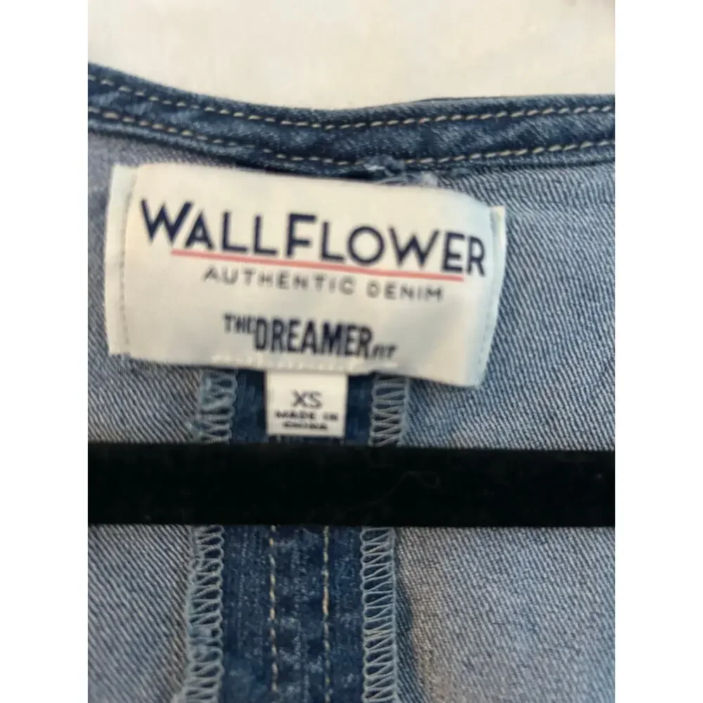 wallflower dreamer fit denim‎ vest xs adjustable